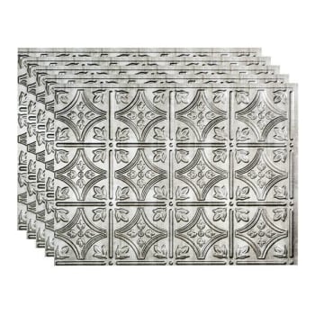 Image for Fasade 18x24 Traditional #1 Backsplash Panel, Crosshatch Silver, Package Of 5 from HD Supply