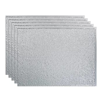 Image for Fasade 18x24 Hammered Vinyl Backsplash Panel, Brushed Aluminum, Package Of 5 from HD Supply