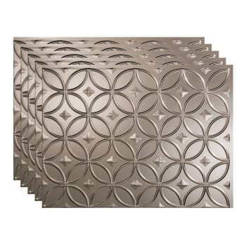 Image for Fasade 18x24 Rings Backsplash Panel, Brushed Nickel, Package Of 5 from HD Supply