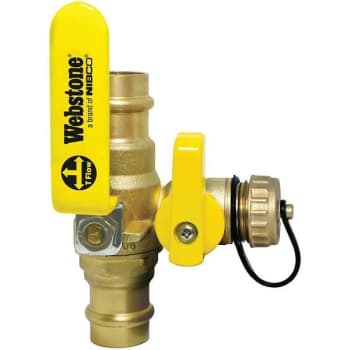Nibco 1 in. Press Forged Lead-Free Full Port Ball Hi-Flow Hose Drain Valve (Brass)