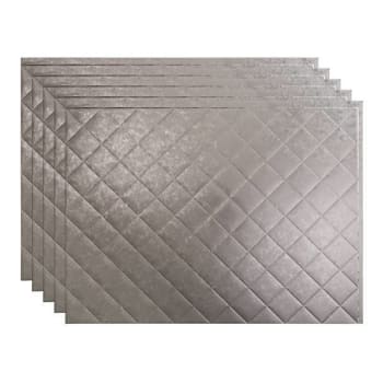 Image for Fasade 18x24 Quilted Vinyl Backsplash Panel, Galvanized Steel, Package Of 5 from HD Supply