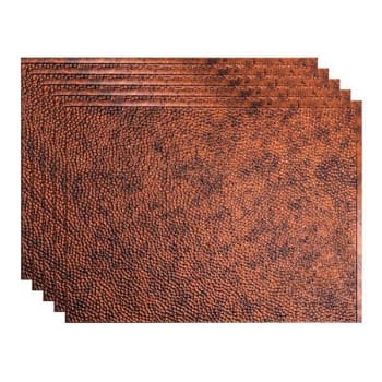 Image for Fasade 18x24 Hammered Vinyl Backsplash Panel, Moonstone Copper, Package Of 5 from HD Supply