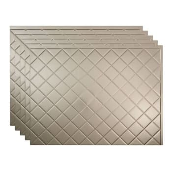 Image for Fasade 18x24 Quilted Vinyl Backsplash Panel, Brushed Nickel, Package Of 5 from HD Supply