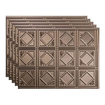 Fasade 18x24 Traditional #4 Backsplash Panel, Argent Bronze, Package Of 5