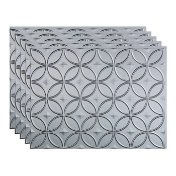 Image for Fasade 18x24 Rings Backsplash Panel, Argent Silver, Package Of 5 from HD Supply