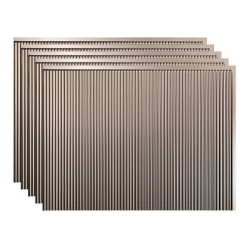 Image for Fasade 18x24 Rib Backsplash Panel, Brushed Nickel, Package Of 5 from HD Supply