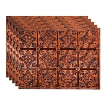 Fasade 18x24 Traditional #1 Backsplash Panel, Moonstone Copper, Package Of 5