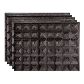Image for Fasade 18x24 Miniquattro Vinyl Backsplash Panel, Smoked Pewter, Package Of 5 from HD Supply