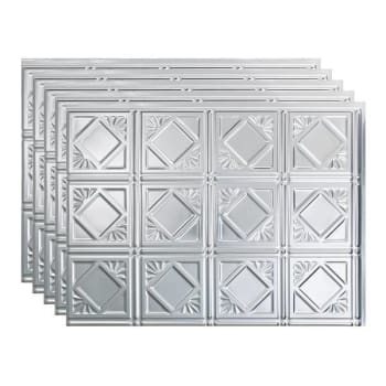 Image for Fasade 18x24 Traditional #4 Backsplash Panel, Brushed Aluminum, Package Of 5 from HD Supply