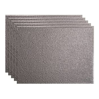 Image for Fasade 18x24 Hammered Vinyl Backsplash Panel, Galvanized Steel, Package Of 5 from HD Supply