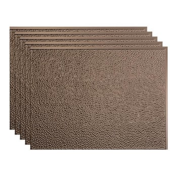 Image for Fasade 18x24 Hammered Vinyl Backsplash Panel, Argent Bronze, Package Of 5 from HD Supply
