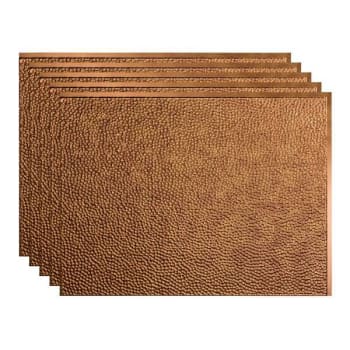 Image for Fasade 18x24 Hammered Vinyl Backsplash Panel, Antique Bronze, Package Of 5 from HD Supply