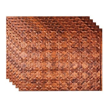 Fasade 18x24 Traditional #6 Backsplash Panel, Moonstone Copper, Package Of 5