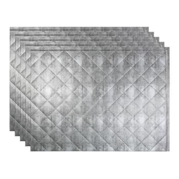 Image for Fasade 18x24 Quilted Vinyl Backsplash Panel, Crosshatch Silver, Package Of 5 from HD Supply