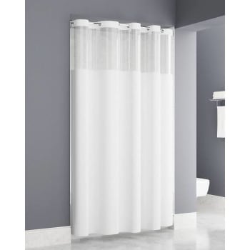 Image for Zenna Home Easy Hang ™ PEVA 8 White Shower Curtain 71X74 Clear Window Hook White - Case of 12 from HD Supply