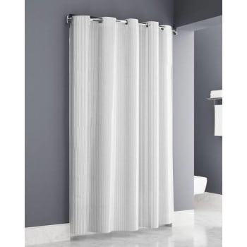 Image for Zenna Home Easy Hang ™ Vertical Stripe  White Shower Curtain 71X73  Waterproof Hook White - Case of 12 from HD Supply