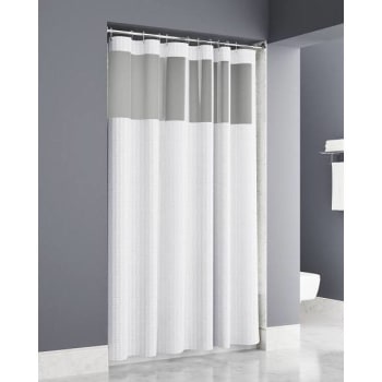 Zenna Home Exto Waffle Regular White Shower Curtain 72x72 Case Of 12