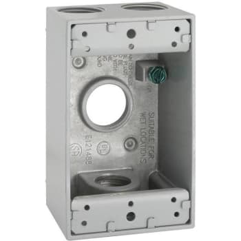 Image for Bell N3r Aluminum 1-Gang Wp Electrical Box With 4 Outlets At 3/4 In. And 2 Closure Plugs (Gray) from HD Supply