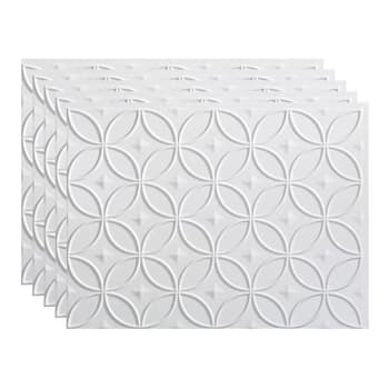 Image for Fasade 18x24 Rings Backsplash Panel, Gloss White, Package Of 5 from HD Supply