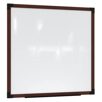Ghent Prest Wall Whiteboard Magnetic Carmel Oak Frame 4'H X 4'W