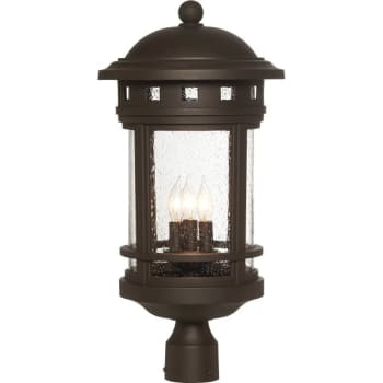 Image for Designers Fountain Sedona 11 in. Post Lantern Lighting Post Cap (Bronze/Seeded Glass) from HD Supply