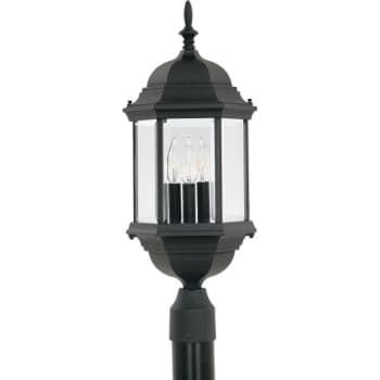 Image for Designers Fountain Devonshire 3-Light Post Lantern Lighting Post Cap (Black) from HD Supply