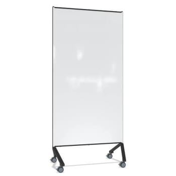 Image for Ghent Mobile Glassboard Magnetic White Painted Glass W/black Frame 77"h X 36"w from HD Supply