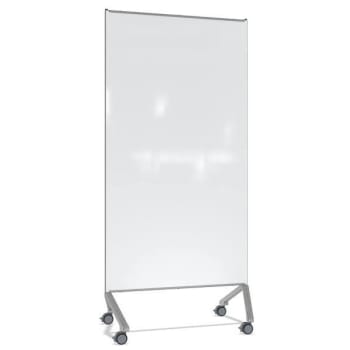 Image for Ghent Mobile Glassboard Non-Magntc White Painted Glass W/slver Frame 77"h X 36"w from HD Supply