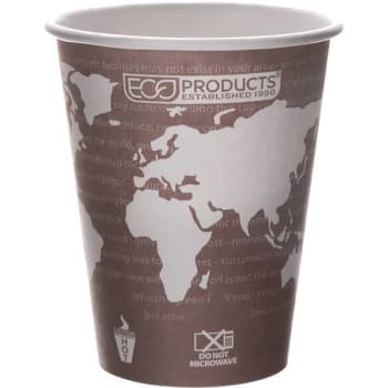 Image for Eco-Products 8 Oz. Hot Paper Cup W/World Design (1000-Case) from HD Supply