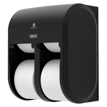 Compact 4-Roll Coreless Toilet Paper Dispenser (Black)