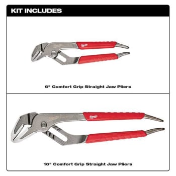 Milwaukee 6 In. And 10 In. Straight-Jaw Pliers Set