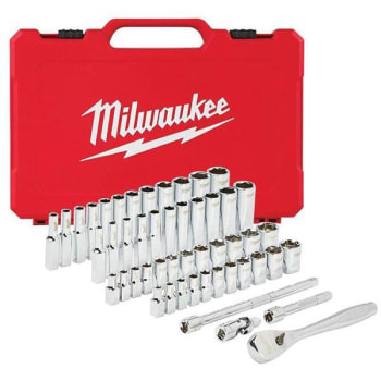 Image for Milwaukee 1/4 in. Drive SAE/Metric Ratchet And Socket Mechanics Tool Set from HD Supply
