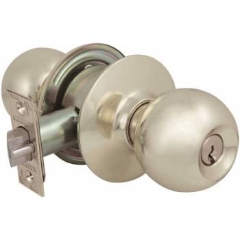 Image for Us Lock 2010 Series Grade 2 Storeroom Ball Knob W/ Keyway (Bright Brass) from HD Supply