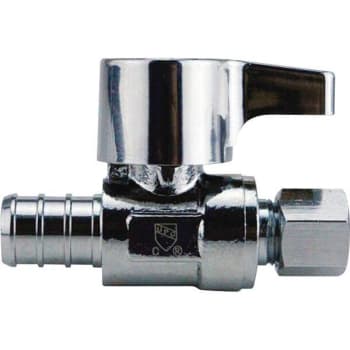 Image for Apollo 1/2 Chrome Pex-B Barb X 1/4compr 1/4-Turn Straight Stop Valve from HD Supply