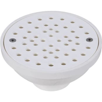 Image for Oatey Round White PVC Area Floor Drain W/ Screw-In Drain Cover from HD Supply