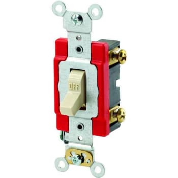 Image for Leviton 120/277V 20A 2-Pole Industrial-Grade Toggle Switch (White) from HD Supply