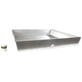 Image for Camco 24 In. X 24 In. X 4 In. Galvanized Steel Water Heater Drain Pan W/ Pvc Fitting from HD Supply