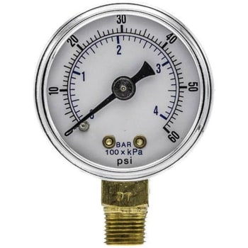 Image for 100 Series 2 In. Dial 1/4 Npt Lower Mount 60 PSI Utility Accessory from HD Supply