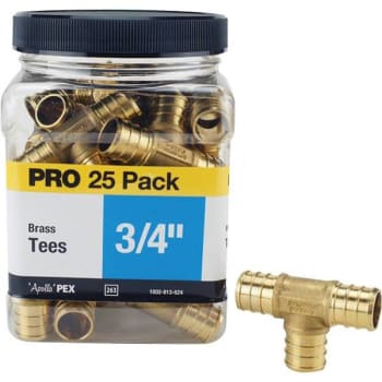 Image for Apollo 3/4 In. Brass PEX-B Barb Tee PRO Pack from HD Supply