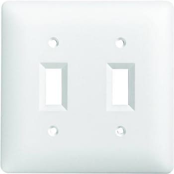 Image for Taymac Masque Plastic Textured 2-Gang Duplex Wall Plate For 2 Toggle Switches (White) from HD Supply