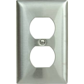 Hubbell 1-Gang Duplex Wall Plate Stainless Steel