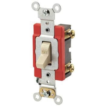 Image for Leviton 120/277v 20a 2-Pole Industrial-Grade Toggle Switch (Ivory) from HD Supply