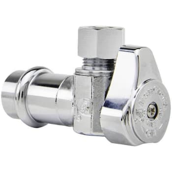 Image for Brasscraft 1/2" Nominal Press X 3/8" OD Compression, 1/4 Turn Angle Stop Valve from HD Supply