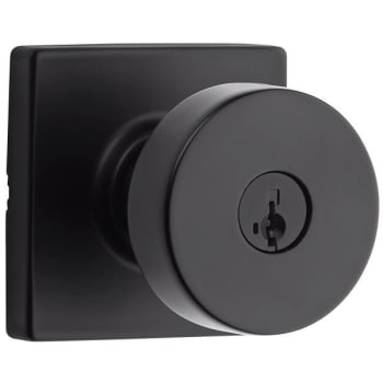 Kwikset Pismo Square Keyed Entry Knob Featuring Smartkey Security™ -Matte Black