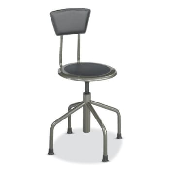Image for Safco Diesel Stool, Low Base With Back, 16" To 22" High, Black Seat, Pewter Base from HD Supply