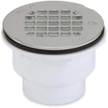 Image for Oatey Round Gray PVC Shower Drain W/ 4-1/4 In. Round Snap-In Stainless Steel Drain Cover from HD Supply