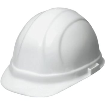 Erb Omega II 6-Point Nylon Suspension Slide-Lock Cap Hard Hat (White)