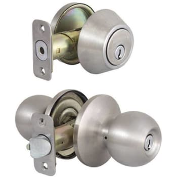 Image for Defiant Saturn Entry Knob And Single Cylinder Deadbolt (Stainless Steel) from HD Supply
