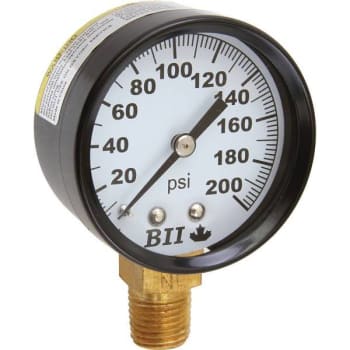 Boshart Industries  0 To 200 PSI 2 In. Lead-Free Pressure Gauge
