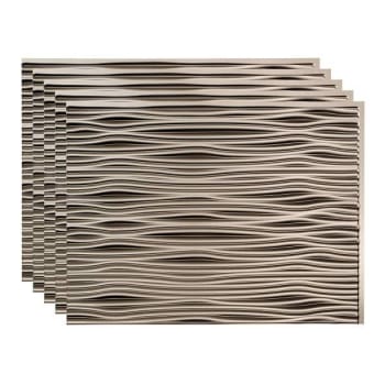 Image for Fasade 18x24 Waves Backsplash Panel, Brushed Nickel, Package Of 5 from HD Supply